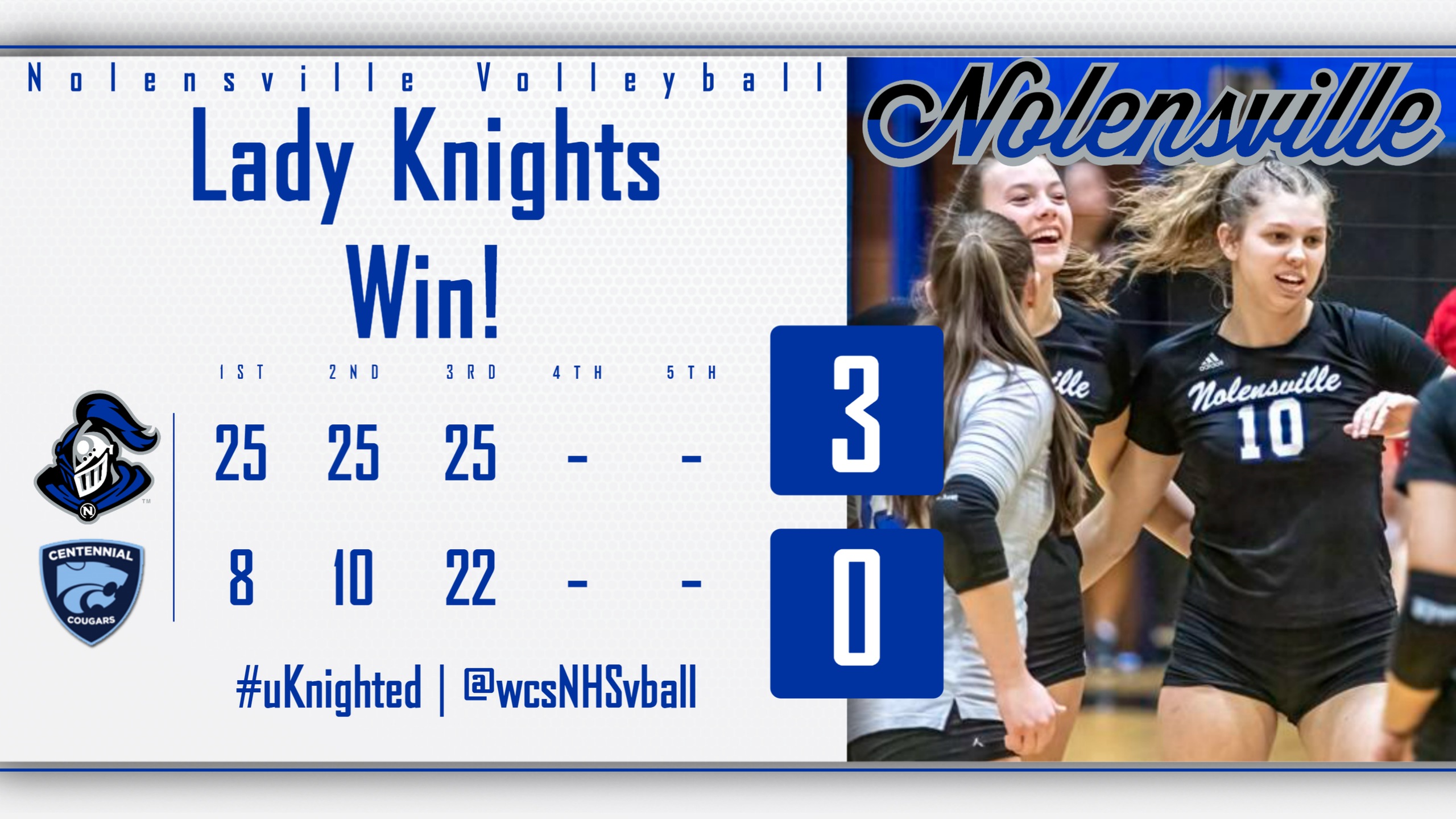 Volleyball Sweeps Centennial on Senior Night